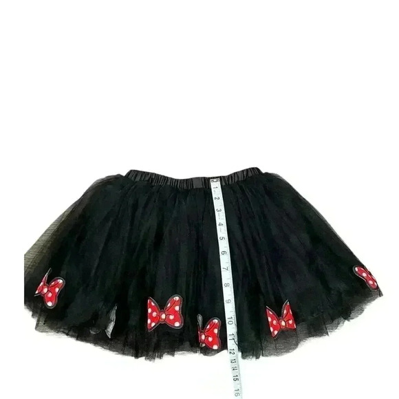 Disney Minnie Mouse Girls Skirt Size 5/6 Lined Tule Tutu Black Red - Picture 8 of 8